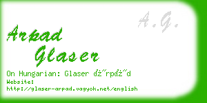 arpad glaser business card